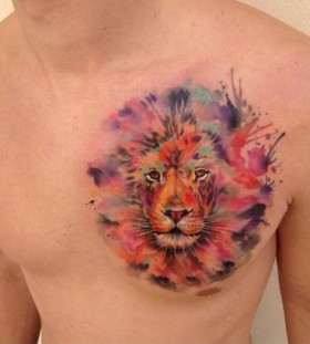 Lion Watercolor tattoo Lion Watercolor tattoo