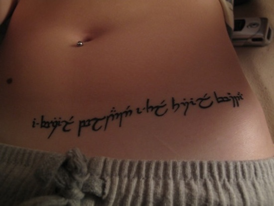 Lord of the rings writing tattoo