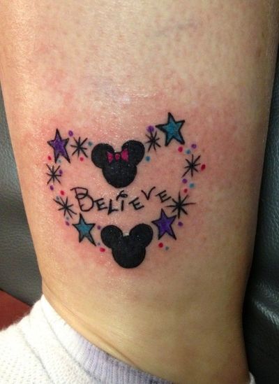 Lovely Minnie and Mickey tattoo