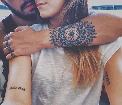 Lovely couple mandala tattoo