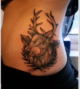 Lovely deer side tattoo