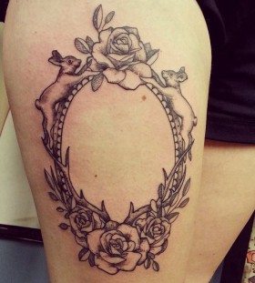 Lovely frame leg tattoo