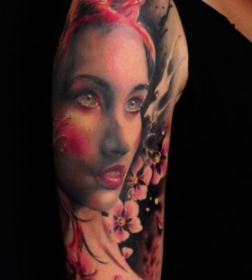 Lovely girl tattoo by Florian Karg