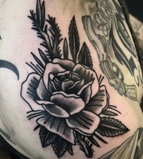 Lovely rose tattoo by Philip Yarnell