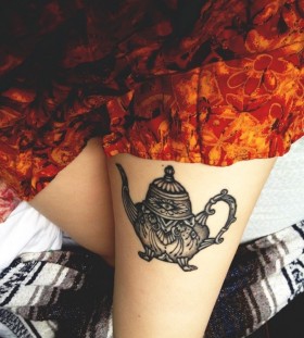 Lovely teapot leg tattoo