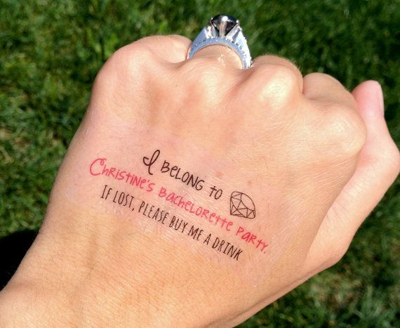 Lovely words and ring bride tattoo