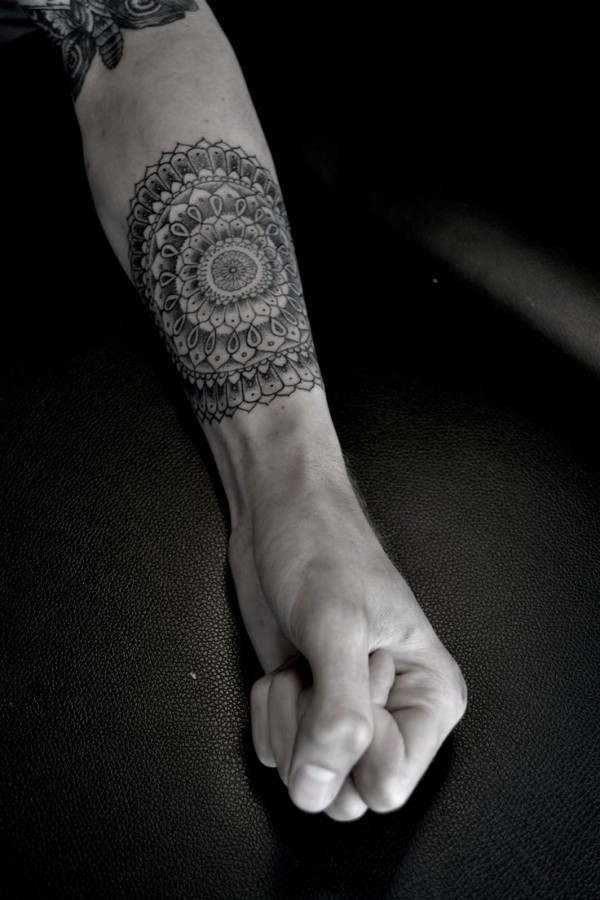 Mandala arm tattoo by Thomas Cardiff