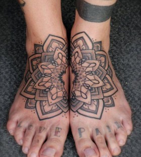 Mandala foot tattoos by Gerhard Wiesbeck