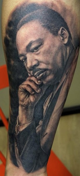 Martin Luther King tattoo by Xavier Garcia Boix