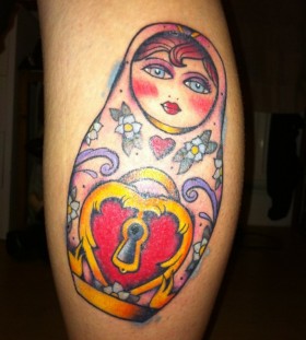 Matryoshka with locket tattoo