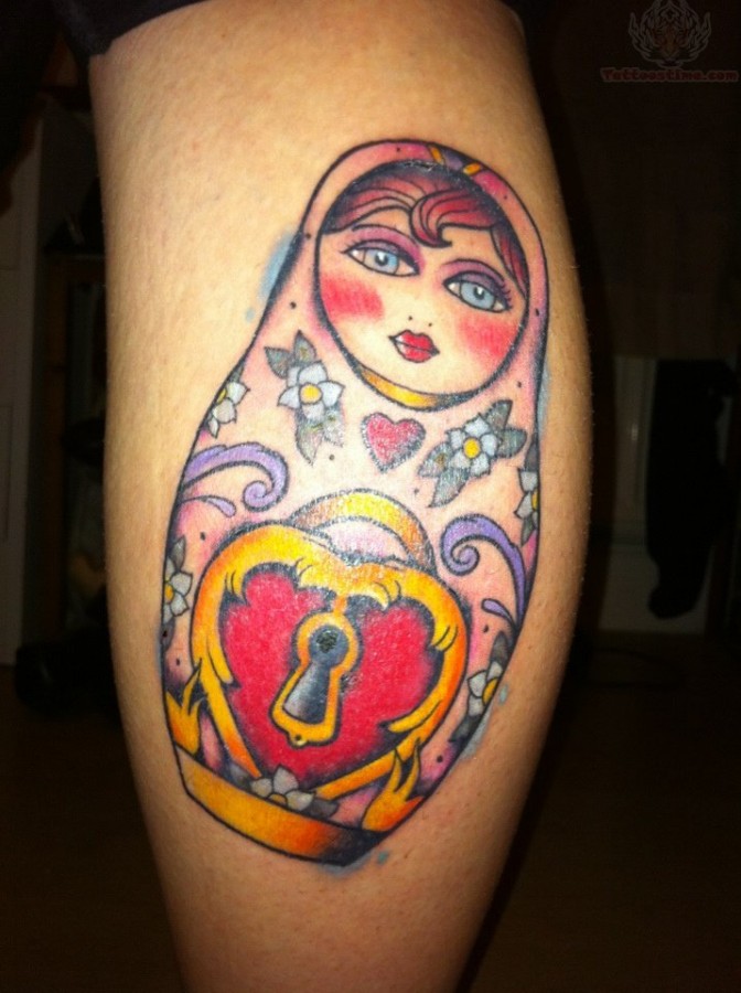 Matryoshka with locket tattoo