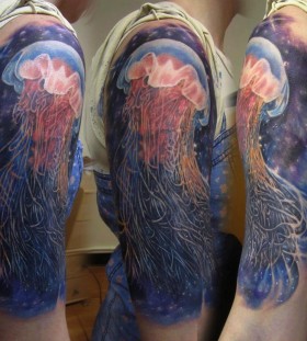 Mgical jellyfish arm tattoo
