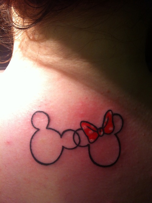 Minnie and Mickey’s head tattoos