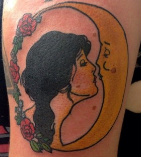 Moon and princess tattoo by lauren winzer
