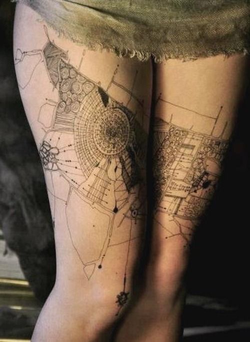 Moscow artist architecture tattoo