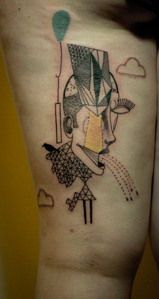 Nice leg tattoo by Expanded Eye