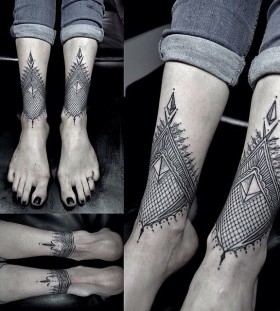 Nice leg tattoos by Thomas Cardiff