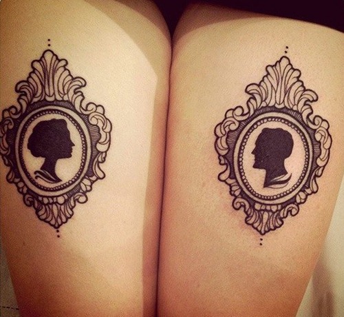 Nice man and woman frame tattoos