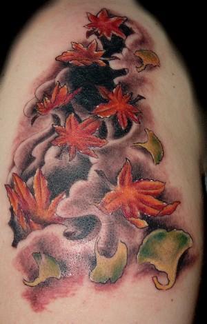 Nice maple leaves tattoo