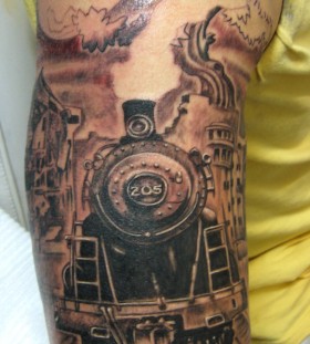 Old train arm tattoo