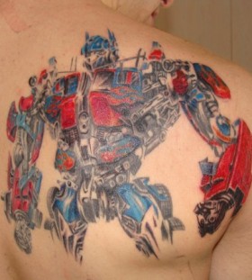 Optimus Prime back tattoo
