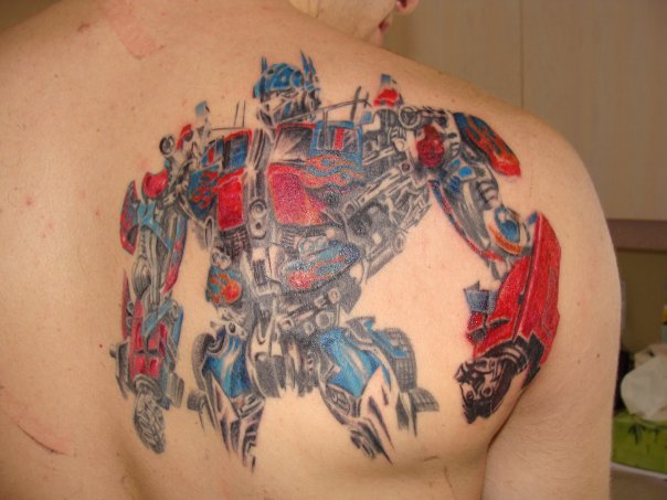 Optimus Prime back tattoo