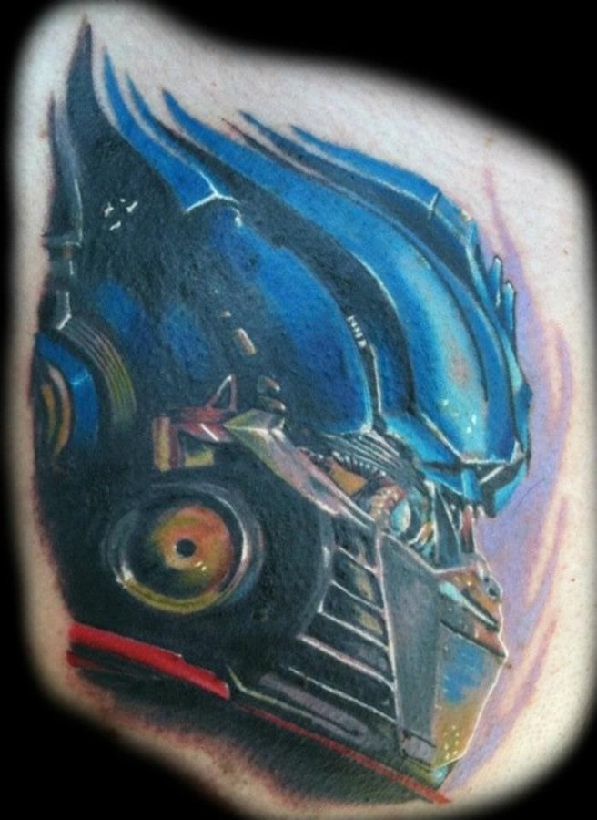 Optimus prime head tattoo