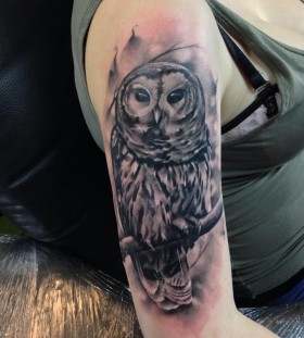 Owl tattoo by Razvan Popescu