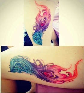 Phoenix feather watercolour tattoo Phoenix feather watercolour tattoo