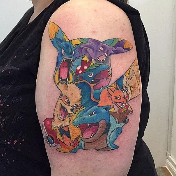 Pikachu Outline Pokemon tattoo