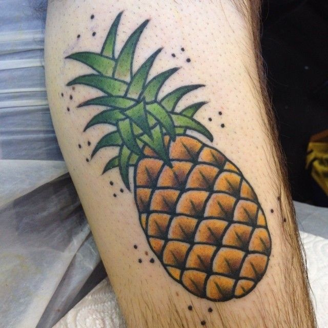 Pinneaple yellow fruit tattoo
