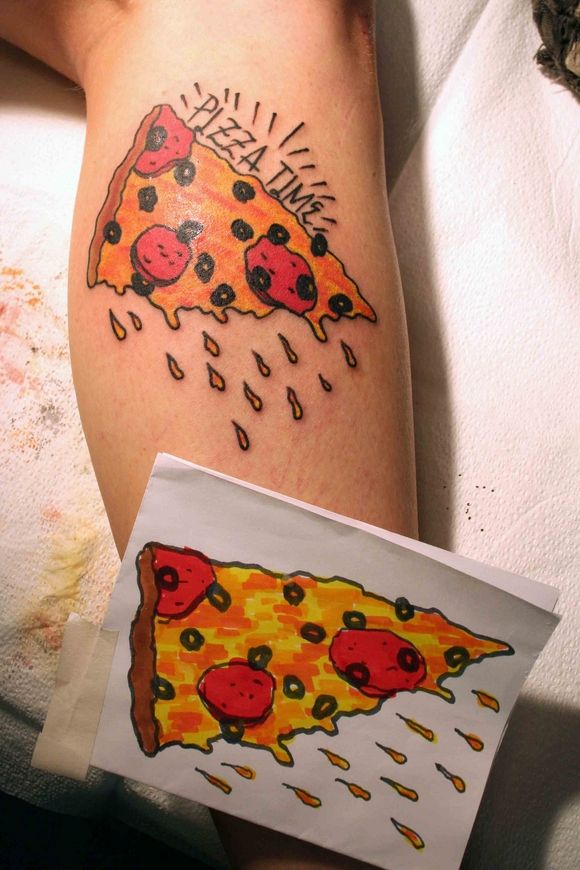 Pizza time pizza tattoo