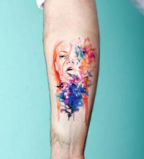 Portrait watercolor tattoo Portrait watercolor tattoo
