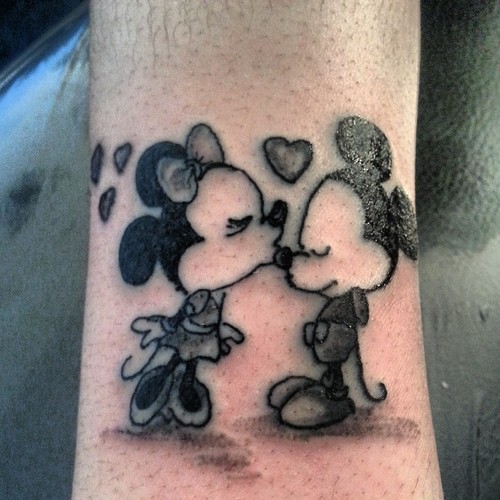 Pretty Minnie and Mickey tattoo