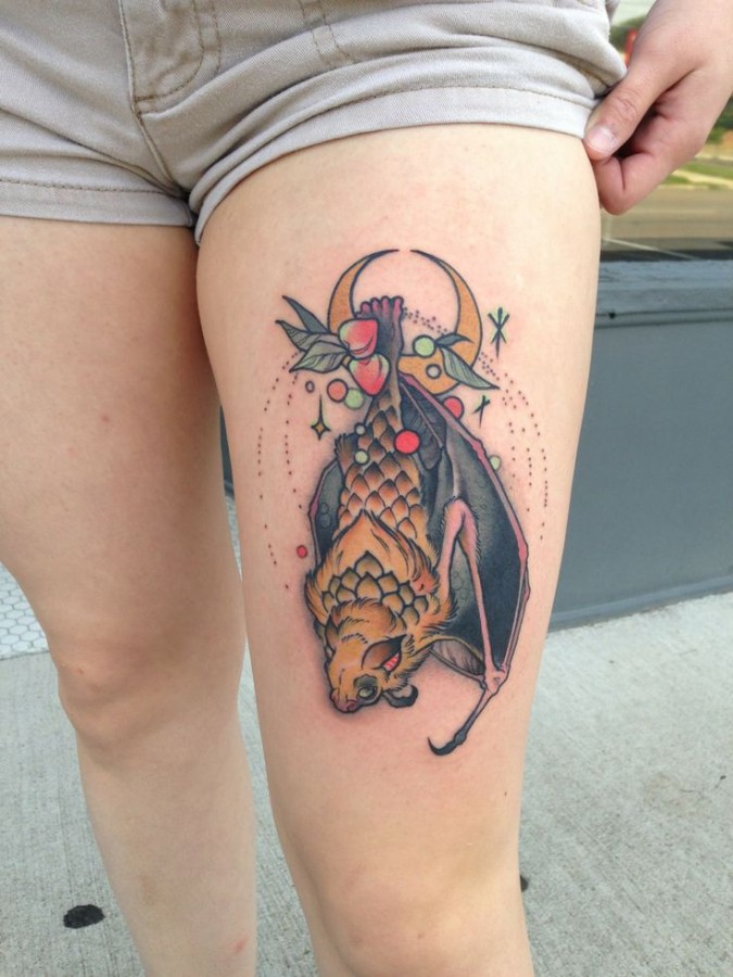 Pretty leg’s fruit tattoo
