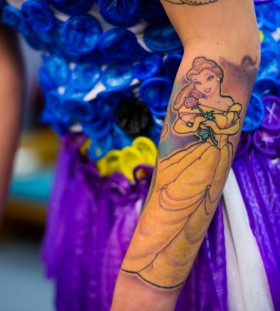 Princess belle arm tattoo