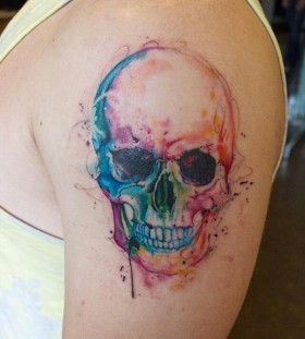 Rainbow Water Color Skull Tattoo Rainbow Water Color Skull Tattoo