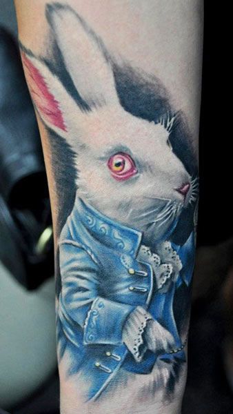 Realistic bunny tattoo by Benjamin Laukis