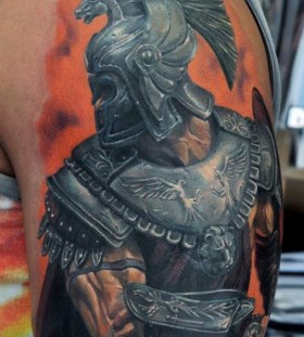Realistic gladiator arm tattoo