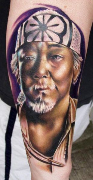 Realistic man tattoo by Kyle Cotterman