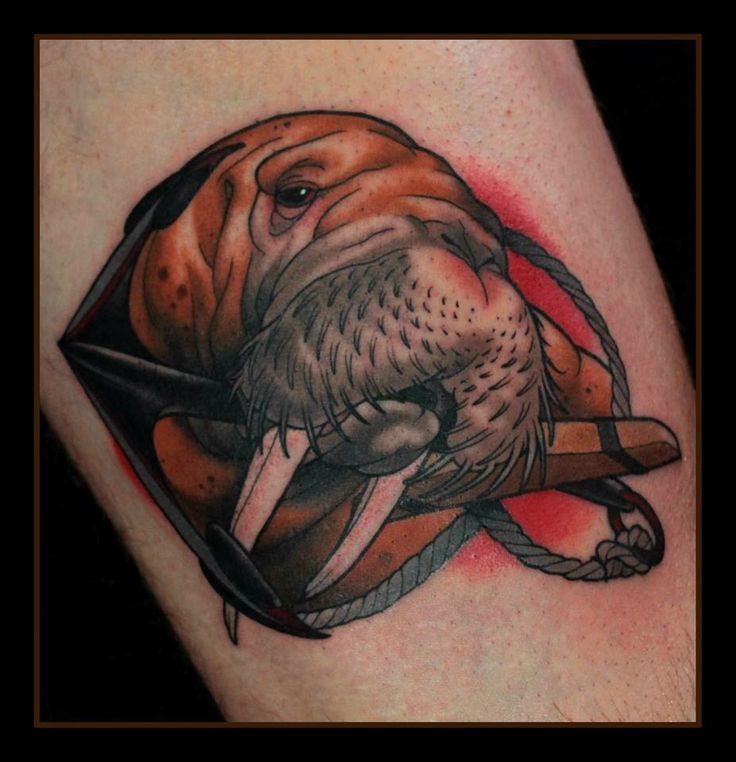 Sad walrus tattoo