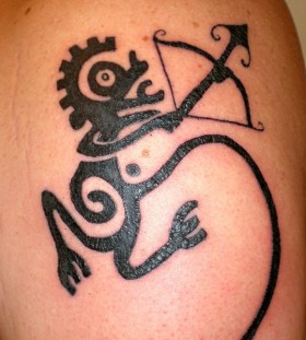 Sagittarius black ink tattoo