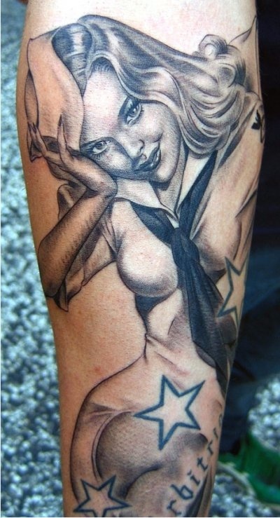 Sailor girl tattoo by Xavier Garcia Boix