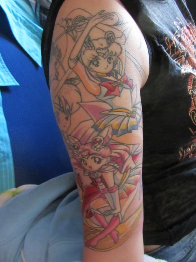 Sailor girl’s moon anime tattoo