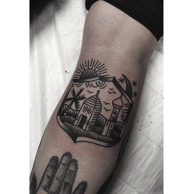 Scenery tattoo by Charley Gerardin