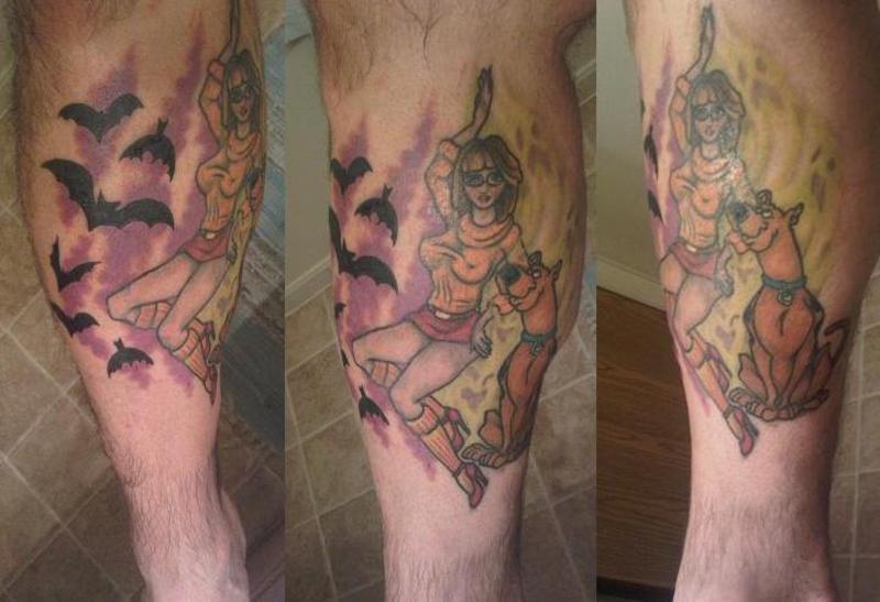 Scooby and Velma leg tattoo