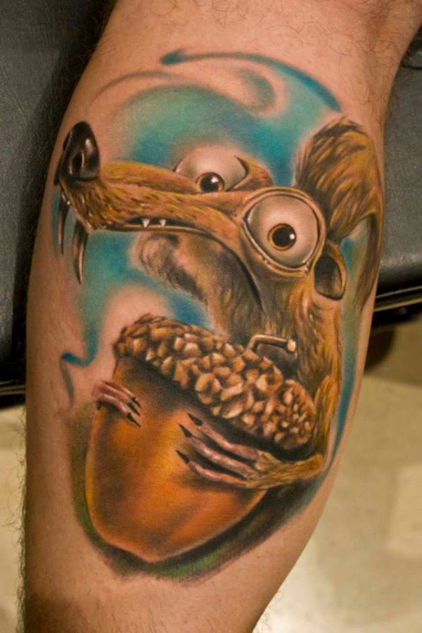 Scrat with nut tattoo