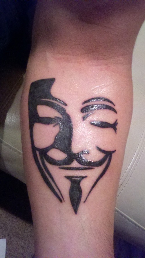 Simple V for Vendetta tattoo