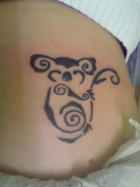 Simple koala hip tattoo