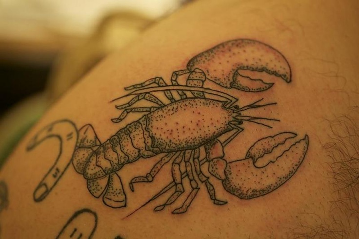 Simple lobster tattoo design